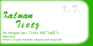 kalman tietz business card